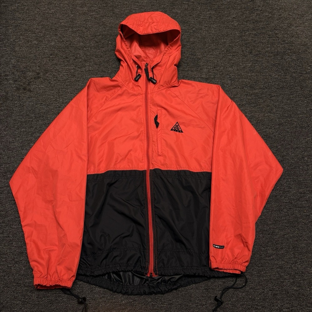VTG Nike ACG Red Clima Fit Jacket Mens Medium Windbreaker Outdoor Hiking 90s EUC